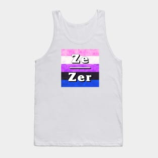 Ze-Zir Pronouns: Genderfluid Tank Top